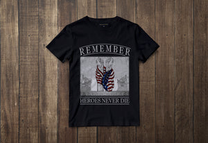 Remember Heroes Never Die Twin Towers Short-Sleeve Unisex T-Shirt | FREE SHIPPING