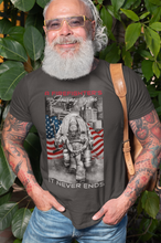 Load image into Gallery viewer, A Firefighter Journey Begins It Never Ends T-Shirt FREE SHIPPING