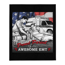 Load image into Gallery viewer, Proud Parent Of An Awesome EMT Throw Blanket FREE SHIPPING