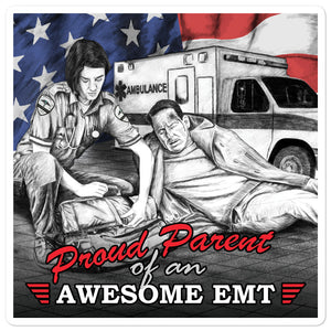 Proud Parent Of An Awesome EMT Bubble-Free Stickers FREE SHIPPING