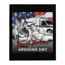 Load image into Gallery viewer, Proud Parent Of An Awesome EMT Throw Blanket FREE SHIPPING