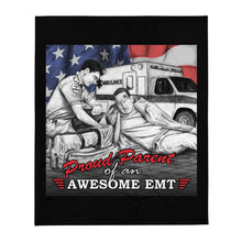 Load image into Gallery viewer, Proud Parent Of An Awesome EMT Throw Blanket FREE SHIPPING