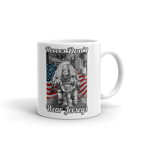 Heroes Don't Wear Jerseys Coffee Mug FREE SHIPPING