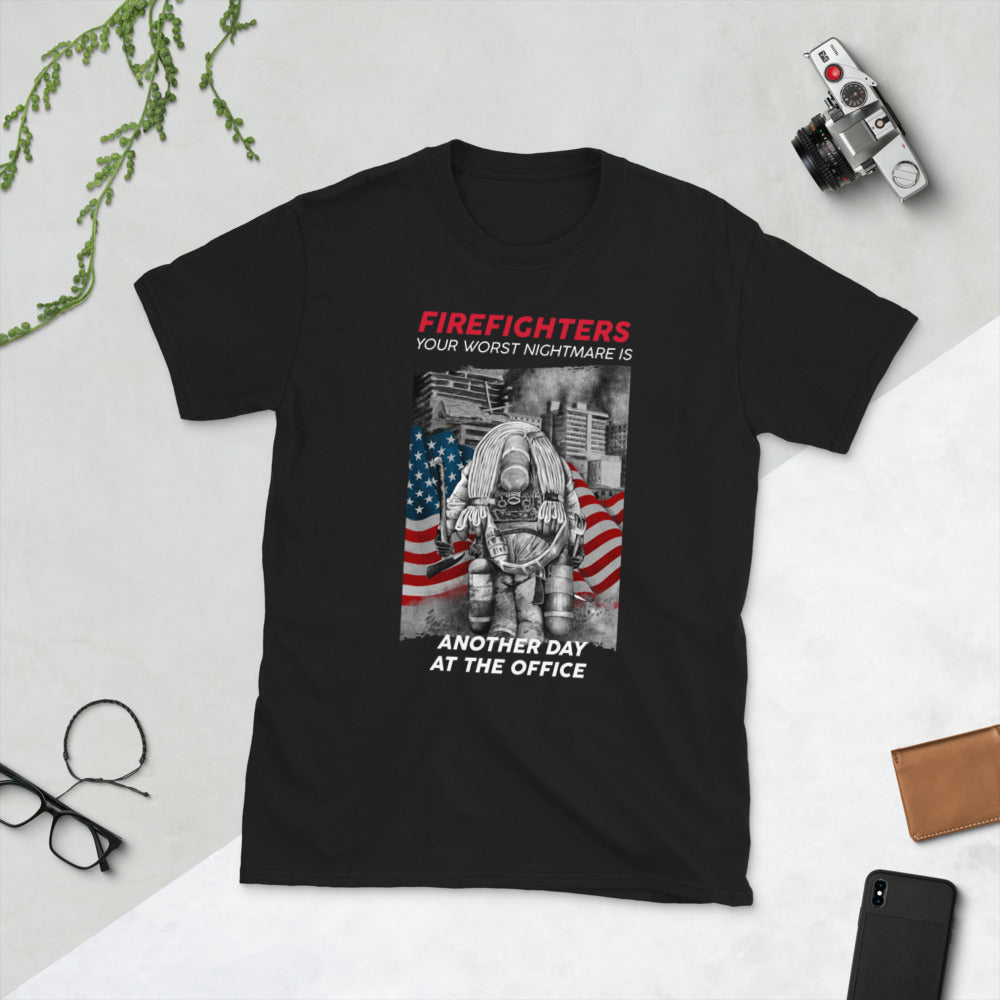 Firefighter Your Worst Nightmare Is Another Day At The Office Short-Sleeve Unisex T-Shirt Stairway