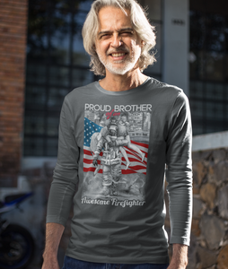 Proud Brother Of An Awesome Firefighter Long Sleeve Tee FREE SHIPPING