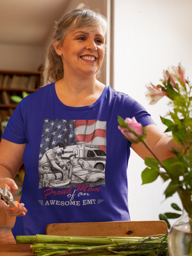 Proud Mom Of An Awesome EMT T-Shirt FREE SHIPPING